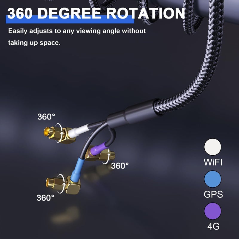 PEMP SMA GPS Antenna, SMA 4G Antenna and WiFi Antenna 3 in 1 for Car Radio Android Navigation. - Image 4